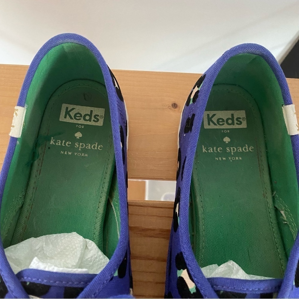 Keds X Kate Spade Blue Green Leopard Print Pointer Sneaker - Picture 9 of 16